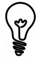 Incandescent simple black line light bulb icon symbol graphic